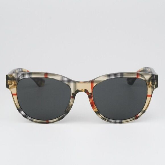 NEW Burberry BE4432U 412287 Vintage Check Dark Grey Oval Women Sunglasses - Picture 4 of 12